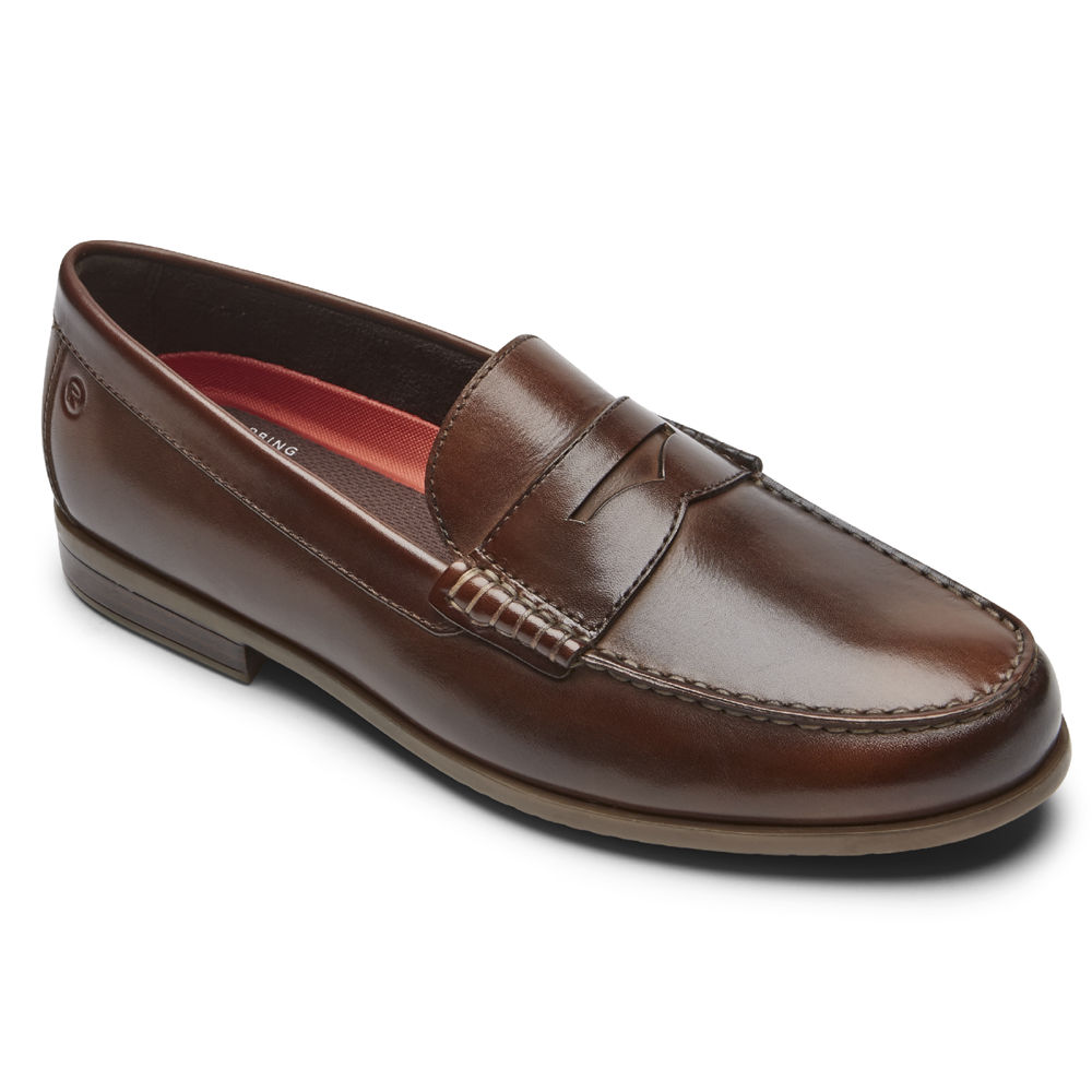 Rockport Mens Curtys Penny - Loafers Brown - KTC540361